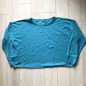 Eileen Fisher Cropped Long Sleeve Shirt in Light Blue Women’s Size L